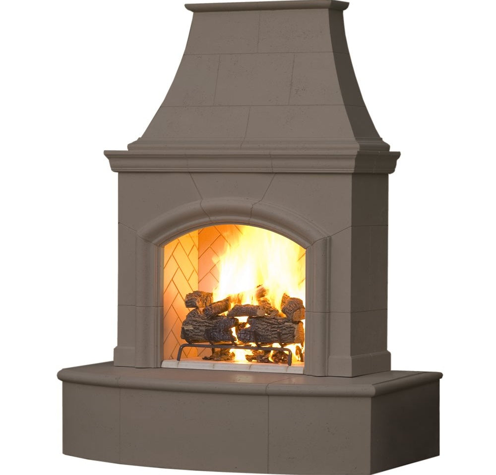 American Fyre Designs Phoenix Fireplace Hearth, 65" GFRC, Smoke Finish