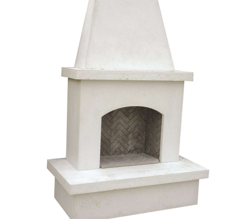 American Fyre Designs Contractor's Model Fireplace, 67" GFRC White Concrete