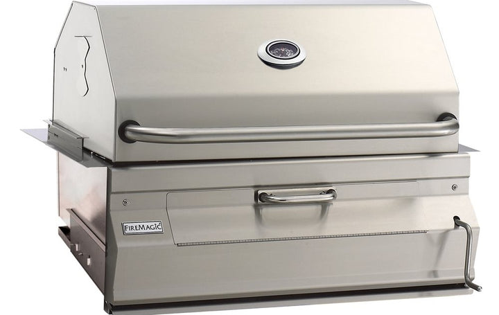 Fire Magic 24" Built-In Charcoal Grill with Smoker Hood, 304 Stainless Steel