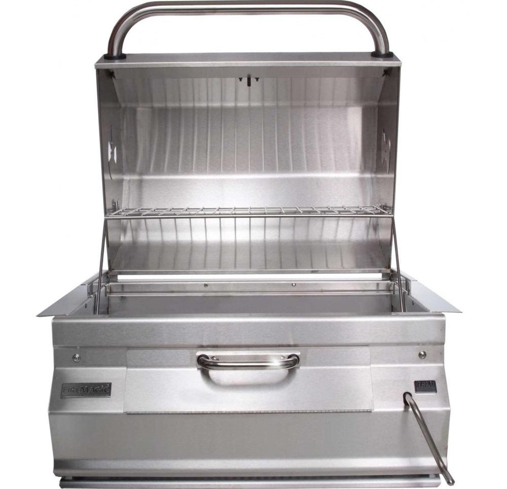 Fire Magic 24" Built-In Charcoal Grill with Smoker Hood, 304 Stainless Steel