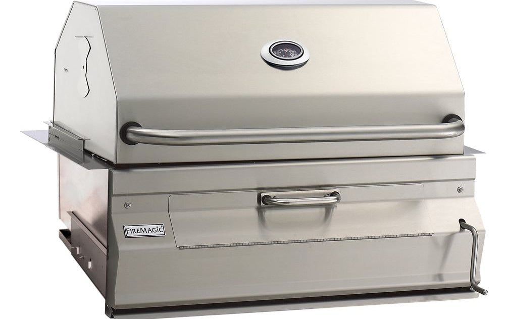 Fire Magic Built-In Charcoal Grill with Smoker Hood, 540 Sq In