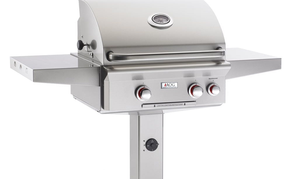 American Outdoor Grill T-Series 24-Inch In-Ground Post Grill, 304 Stainless Steel