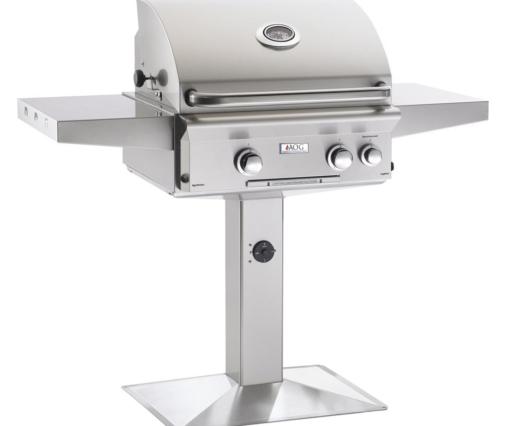 American Outdoor Grill 24" 2-Burner Pedestal Grill with Halogen Lighting