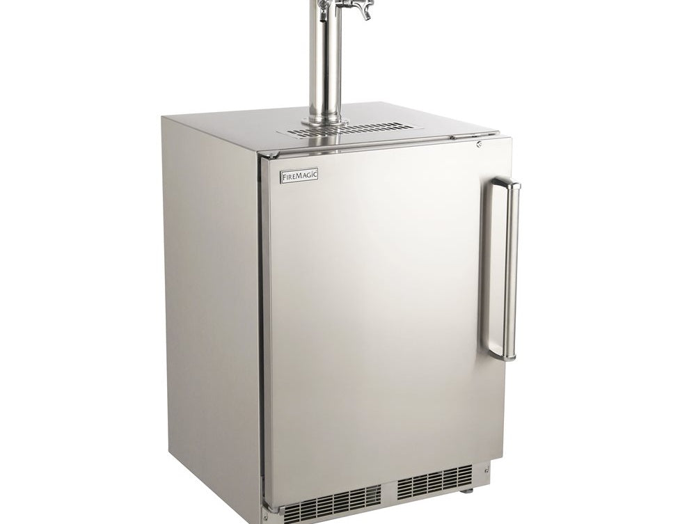 Fire Magic Outdoor Kegerator, 5.1 Cu Ft, 304 Stainless Steel, Left Hinge