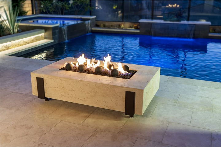American Fyre Designs 60" Fire Table, GFRC, Black Lava