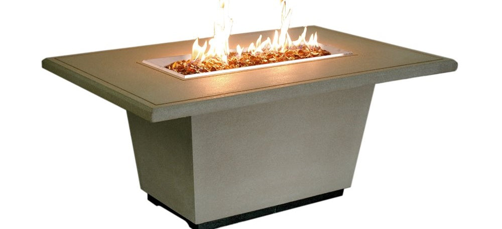 American Fyre Designs Cosmopolitan Rectangle Firetable, 54", GFRC, Black Lava