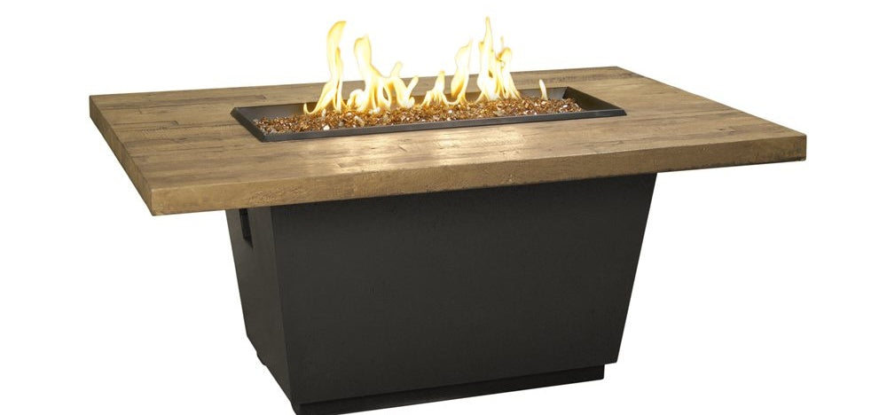 American Fyre Designs Cosmopolitan GFRC Fire Table, Silver Pine