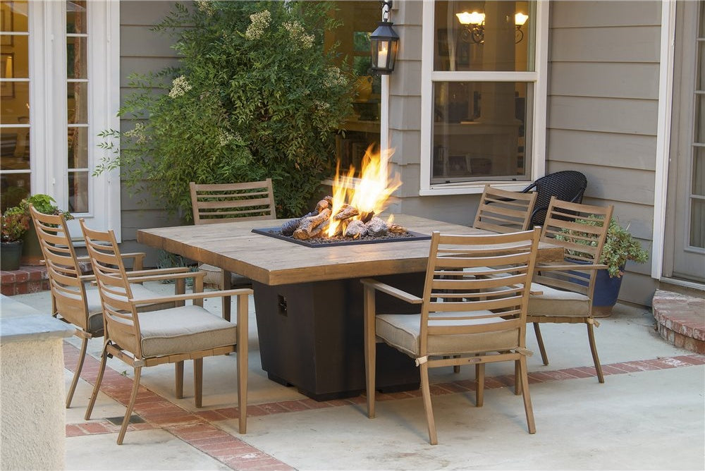 American Fyre Designs Cosmo 60" Square GFRC Fire Dining Table