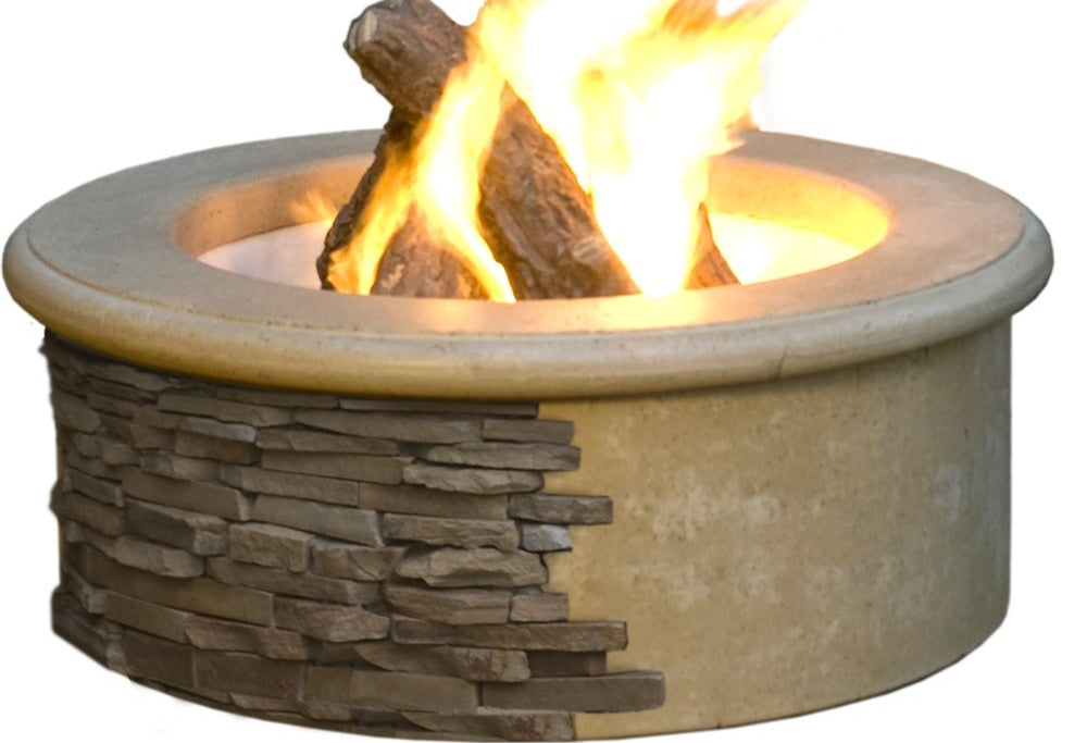 American Fyre Designs Contractor's Model Fire Pit, 39-Inch GFRC, Black Lava