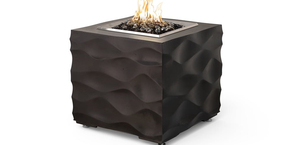 American Fyre Designs Voro Cube GFRC Firetable, Black Lava