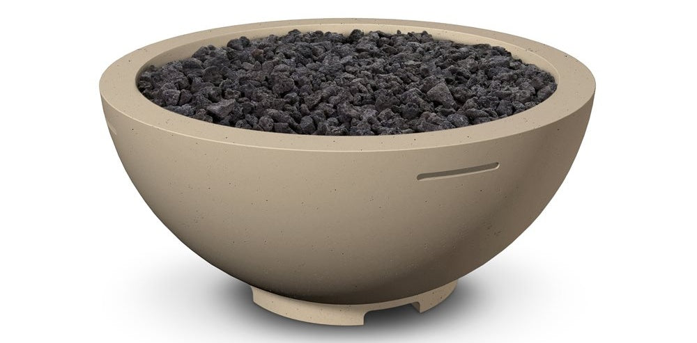 American Fyre Designs 32" Fire Bowl in Black Lava GFRC