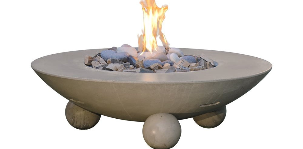 American Fyre Designs Versailles 54" GFRC Firetable, Black Lava
