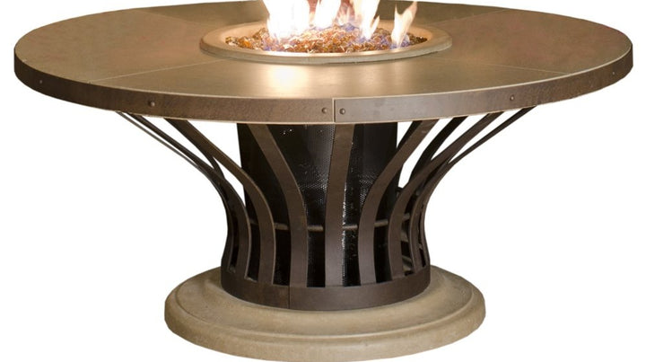American Fyre Designs Fiesta Round Firetable, 54-Inch, Café Blanco
