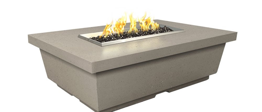 American Fyre Designs Contempo Rectangle Firetable, 52" GFRC, Black Lava