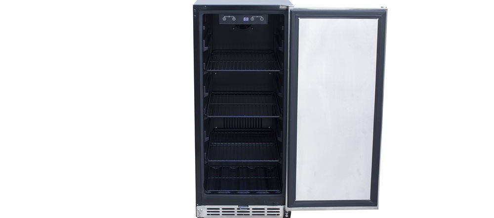 TrueFlame 15" Outdoor Rated Refrigerator With Stainless Steel Door