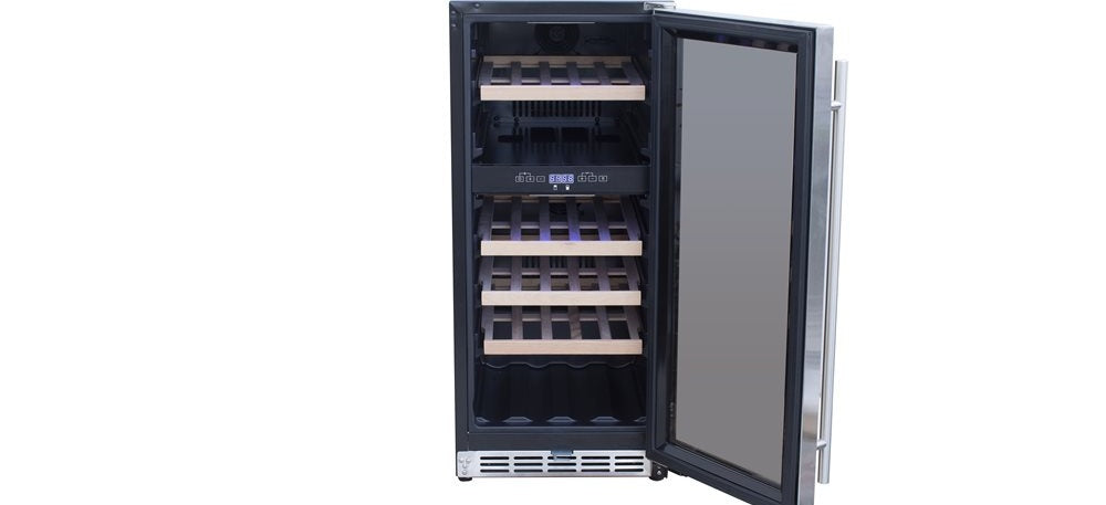 TrueFlame 15" Outdoor Dual Zone Wine Cooler - Stainless Steel