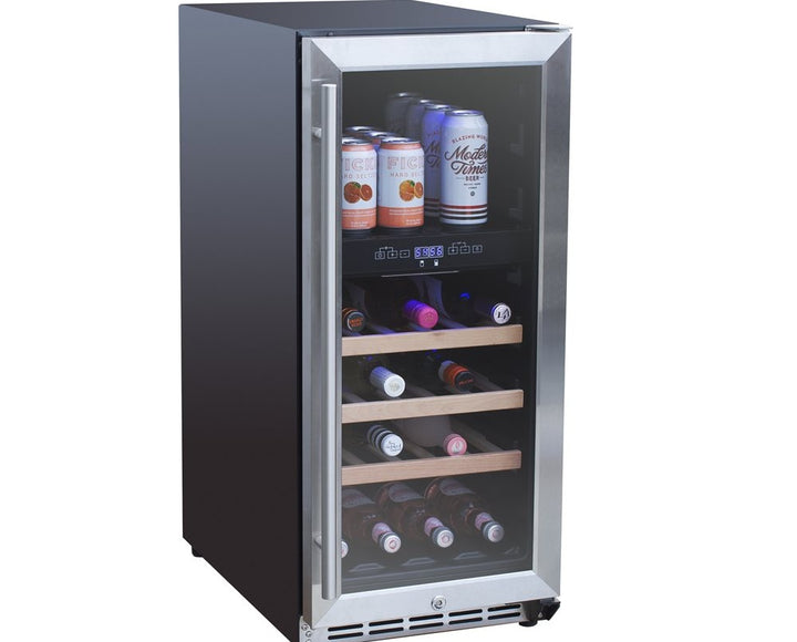 TrueFlame 15" Outdoor Dual Zone Wine Cooler - Stainless Steel