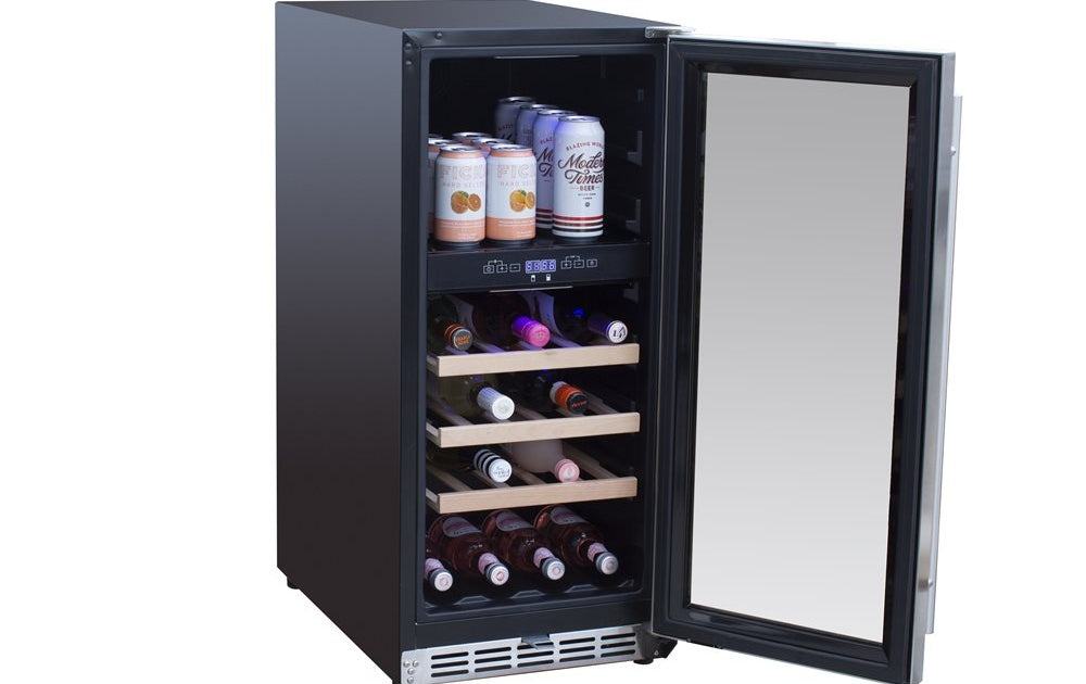 TrueFlame 15" Outdoor Dual Zone Wine Cooler - Stainless Steel