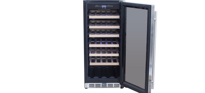TrueFlame 15" Outdoor Wine Cooler, 20-Bottle, Stainless Steel