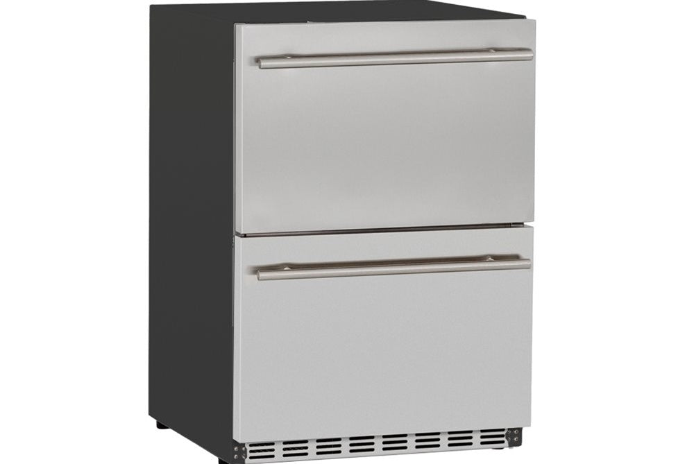TrueFlame 24" Two-Drawer Outdoor Refrigerator in #304 Stainless Steel