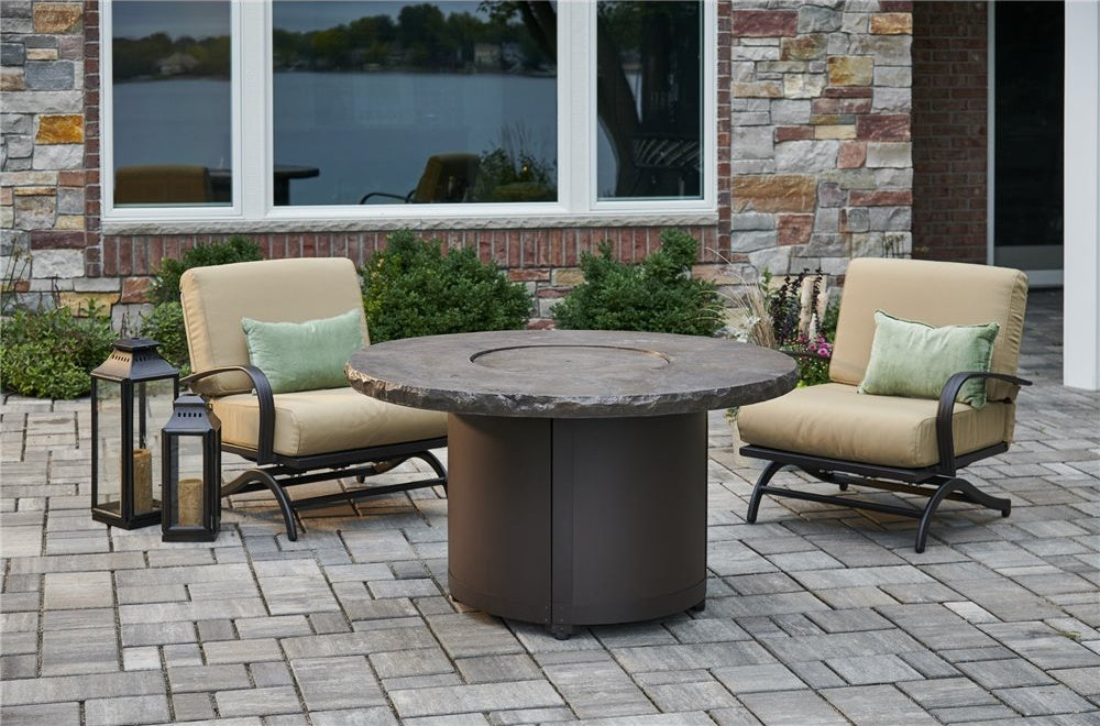Outdoor GreatRoom Beacon 48-Inch Fire Pit Table, Marbleized Noche