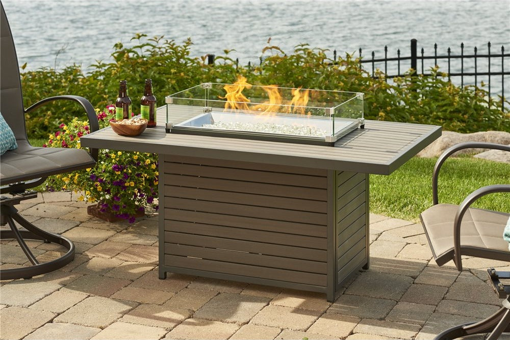 Outdoor GreatRoom Brooks Rectangular Gas Fire Pit Table, 50" Taupe