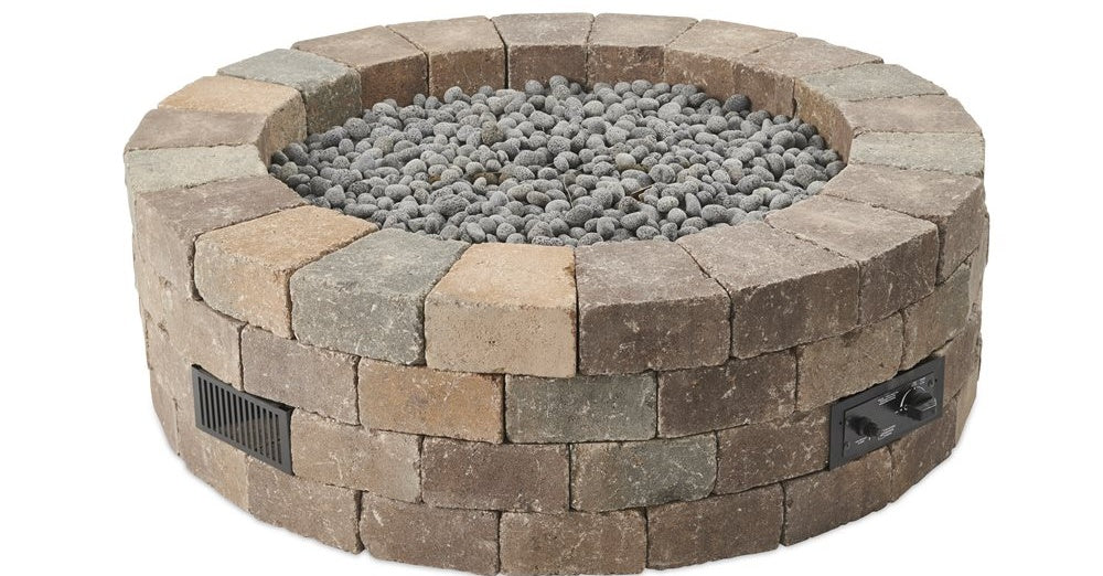 Outdoor GreatRoom Bronson 52-Inch Round DIY Gas Fire Pit Block Kit