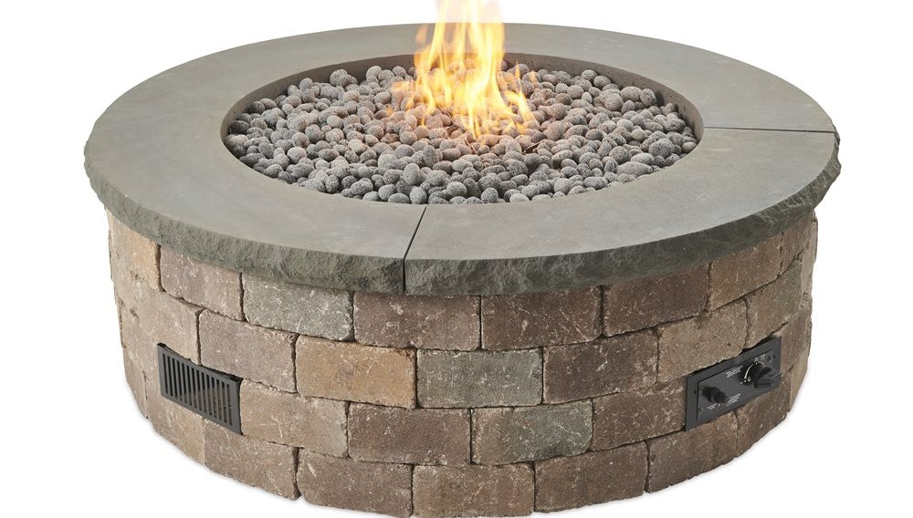 Outdoor GreatRoom Bronson 52-Inch Round DIY Gas Fire Pit Block Kit