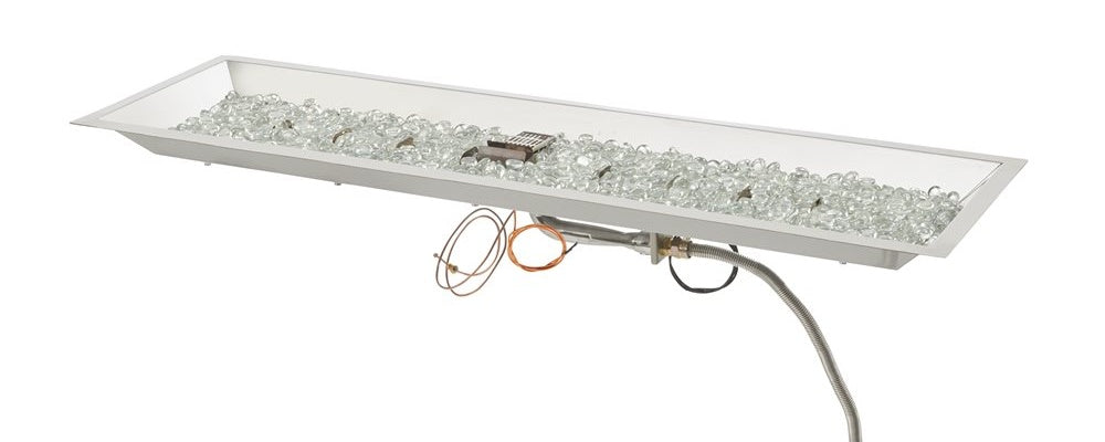 Outdoor GreatRoom Crystal Fire 12" x 42" SS Linear Gas Burner