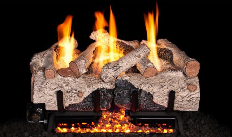 30" Charred Alpine Birch Log Set