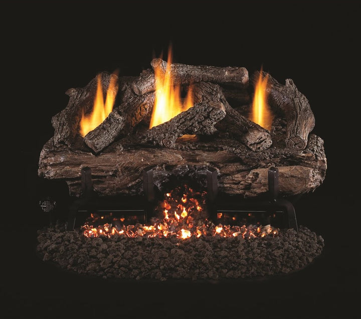 18" Charred Aged Split Log Set