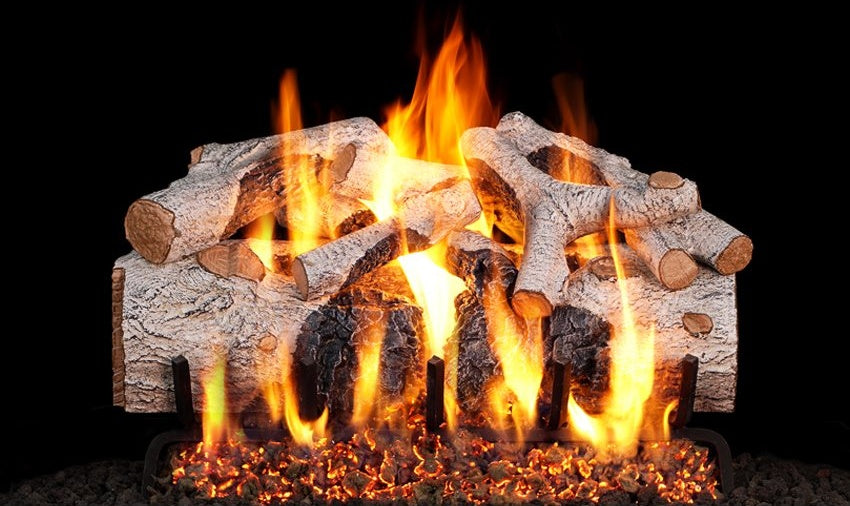 24" Vented Charred Mountain Birch Logs