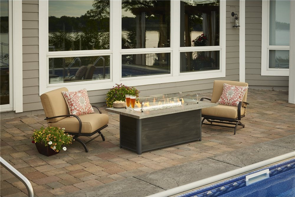 Outdoor GreatRoom Cedar Ridge Linear Fire Table, 61" Supercast™ Concrete