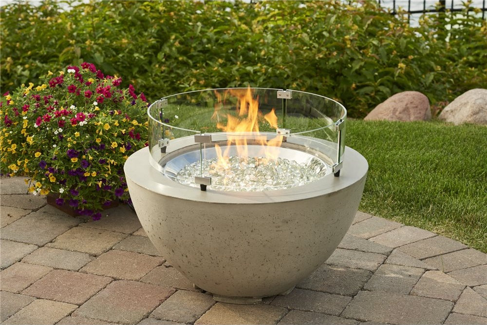 Outdoor GreatRoom Cove 29" Round Fire Bowl in Natural Grey Supercast Concrete