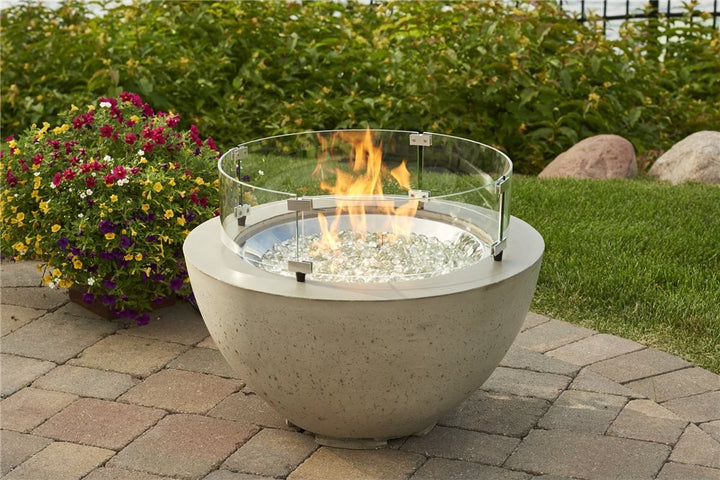 Outdoor GreatRoom Cove 29" Round Fire Bowl in Natural Grey Supercast Concrete