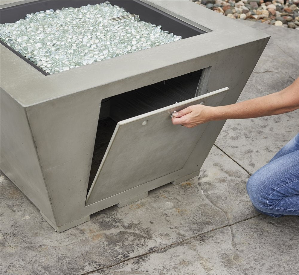 Outdoor GreatRoom Cove Square Fire Pit Bowl, 37" Supercast Concrete