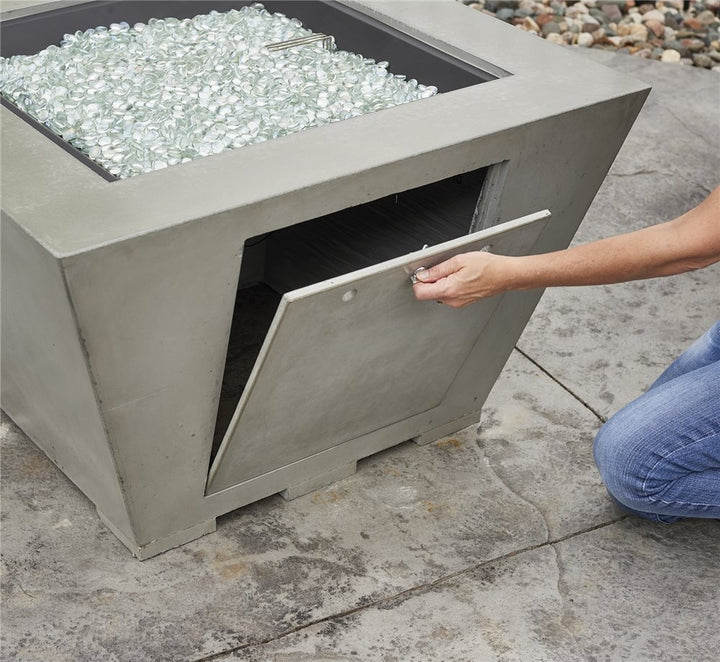 Outdoor GreatRoom Cove Square Fire Pit Bowl, 37" Supercast Concrete