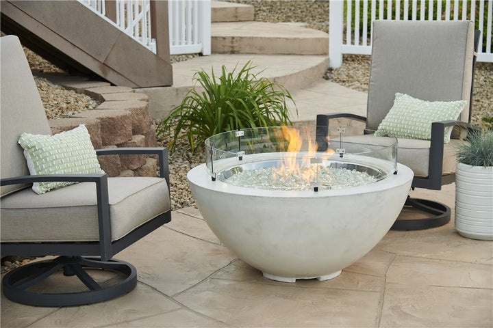 Outdoor GreatRoom White Cove 42" Round Concrete Gas Fire Pit Bowl