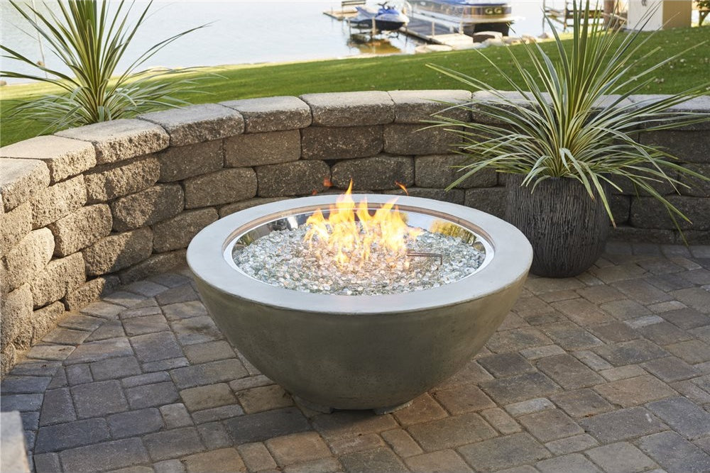 Outdoor GreatRoom Cove 42" Round Fire Bowl in Supercast™ Concrete, Natural Grey