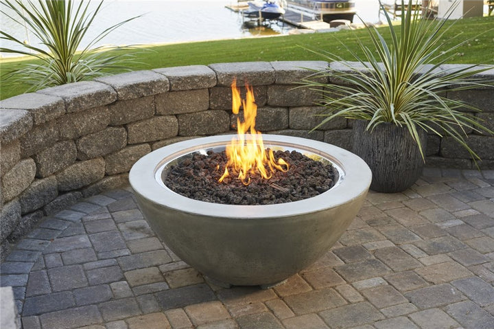 Outdoor GreatRoom Cove 42" Round Fire Bowl in Supercast™ Concrete, Natural Grey