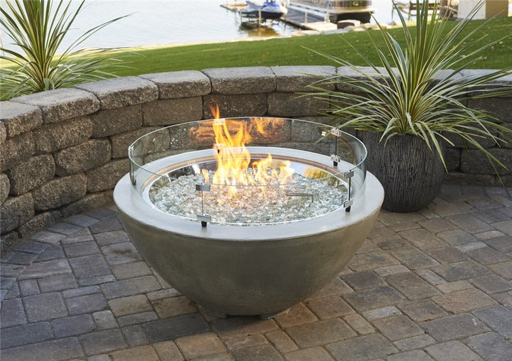 Outdoor GreatRoom Cove 42" Round Fire Bowl in Supercast™ Concrete, Natural Grey