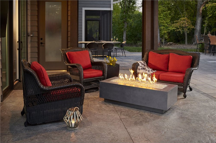 Outdoor GreatRoom Cove 72" Fire Pit Table in Midnight Mist Supercast™ Concrete