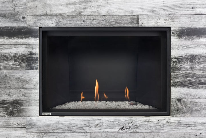 Montigo DelRay Square 38" Direct Vent Gas Fireplace, Satin Black