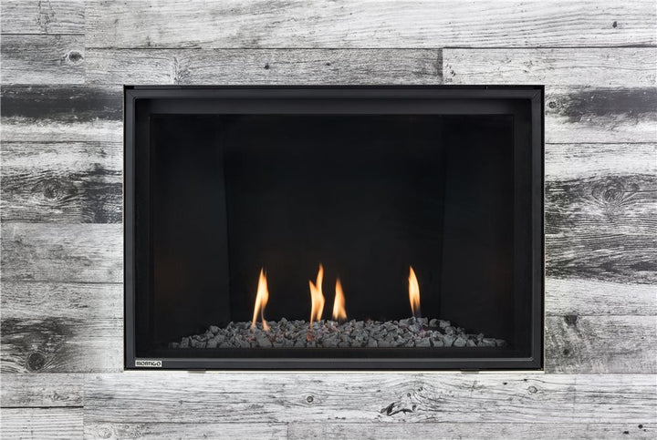 Montigo DelRay Square 38" Direct Vent Gas Fireplace, Satin Black