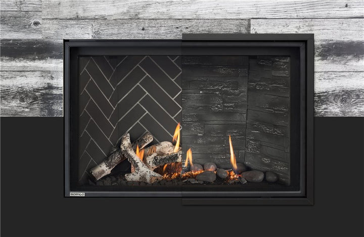Montigo DelRay Square 38" Direct Vent Gas Fireplace, Satin Black
