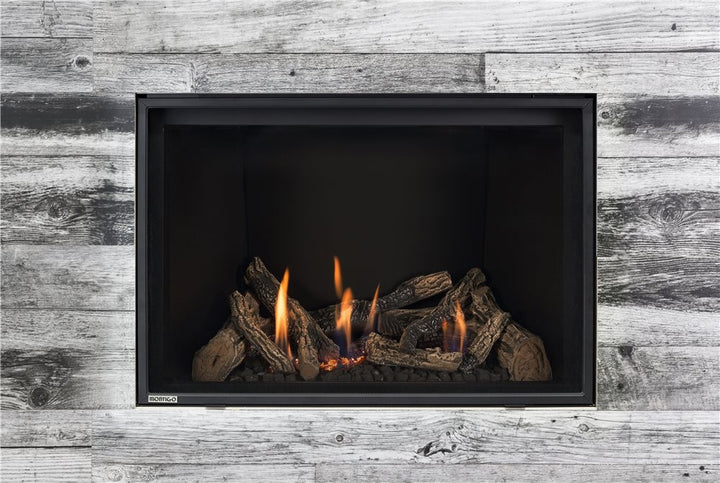 Montigo DelRay Square 38" Direct Vent Gas Fireplace, Satin Black