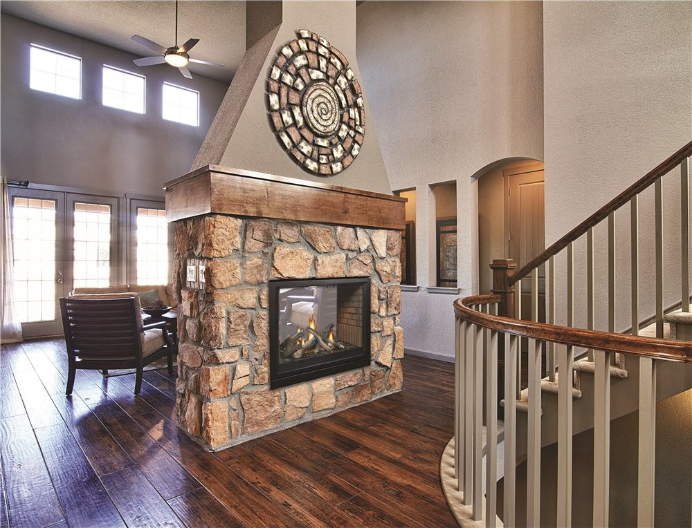 Empire Tahoe 36" See-Through Direct Vent Fireplace, Clean Face