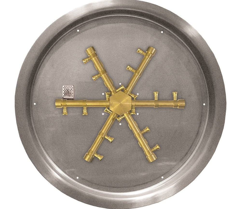 Firegear 25" Round Drop-In Pan with 21" Pro Series Brass Spur Burner