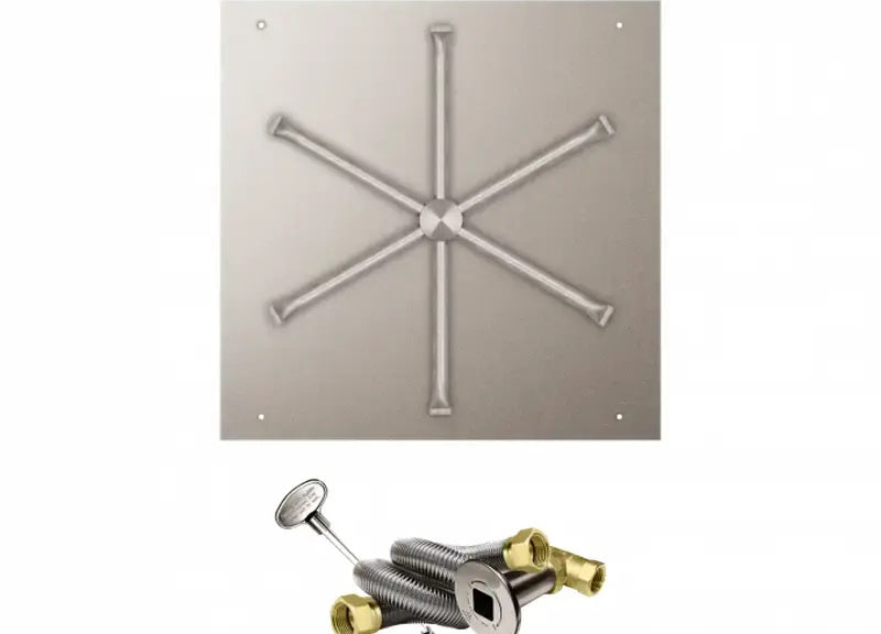 Firegear 25" Square Flat Pan Fire Pit Burner System, 304 Stainless Steel