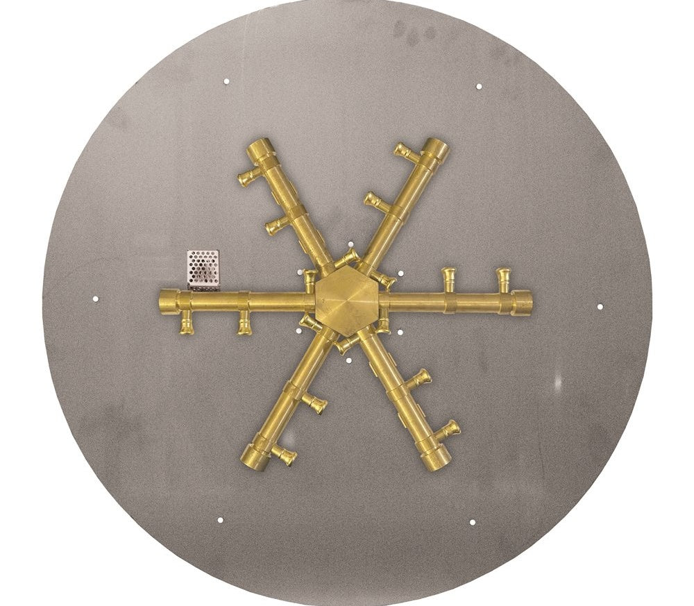Firegear 29" Round Flat Pan Fire Pit with 21" Pro Series Brass Spur Burner